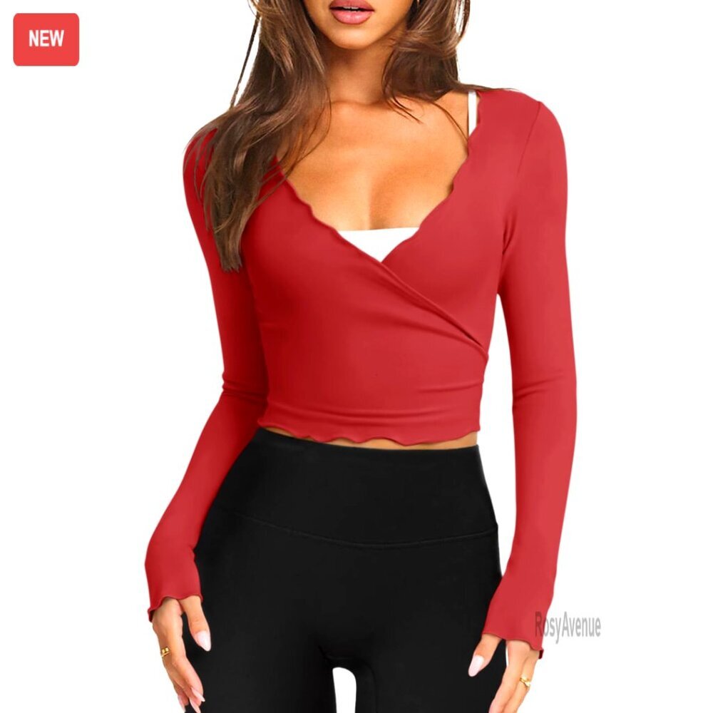 Long Sleeve Tie Front Wrap Top Cropped Cardigan Shrug Yoga Ballet Cover Up